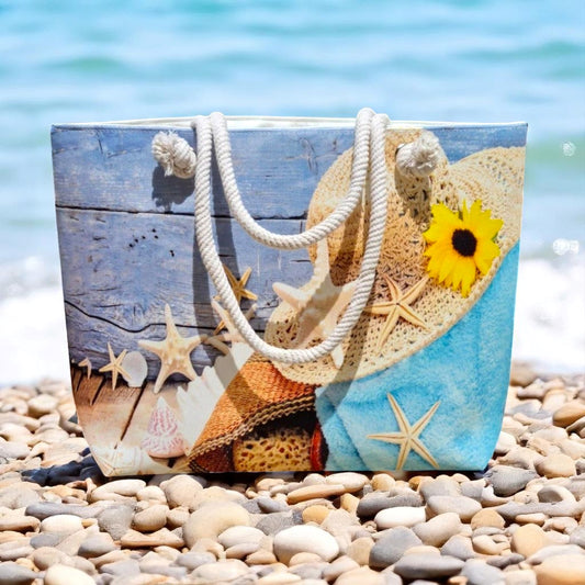 Lederax Fermuarlı Desenli Kadın Plaj Çantası LD550