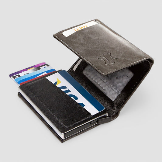 Lederax Para Gözlü Mekanizmalı Suni Deri Kartlık Cüzdan LD03