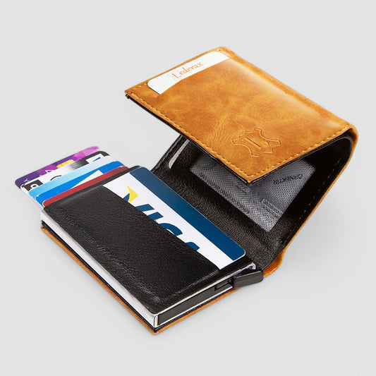 Lederax Para Gözlü Mekanizmalı Suni Deri Kartlık Cüzdan LD03