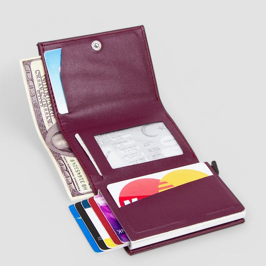 Lederax Para Gözlü Mekanizmalı Suni Deri Kartlık Cüzdan LD03