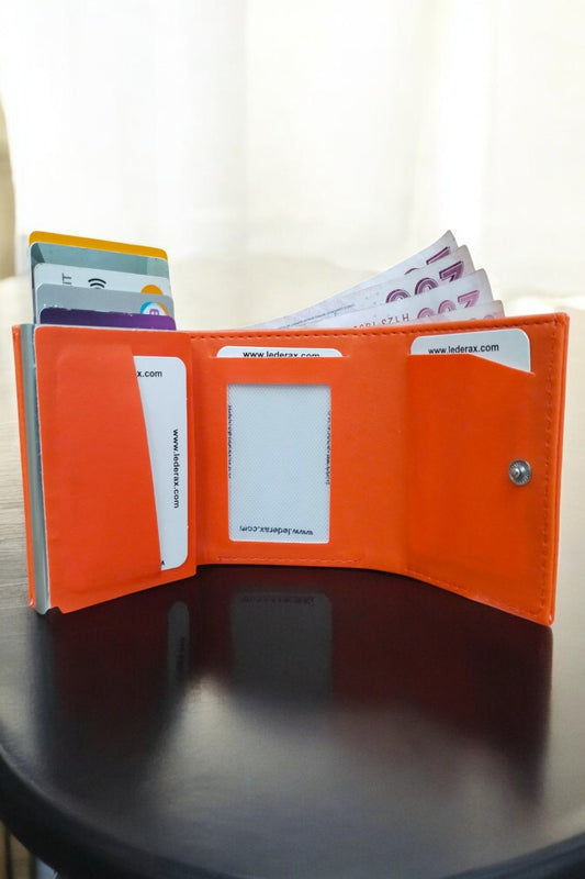 Lederax Para Gözlü Mekanizmalı Suni Deri Kartlık Cüzdan LD03