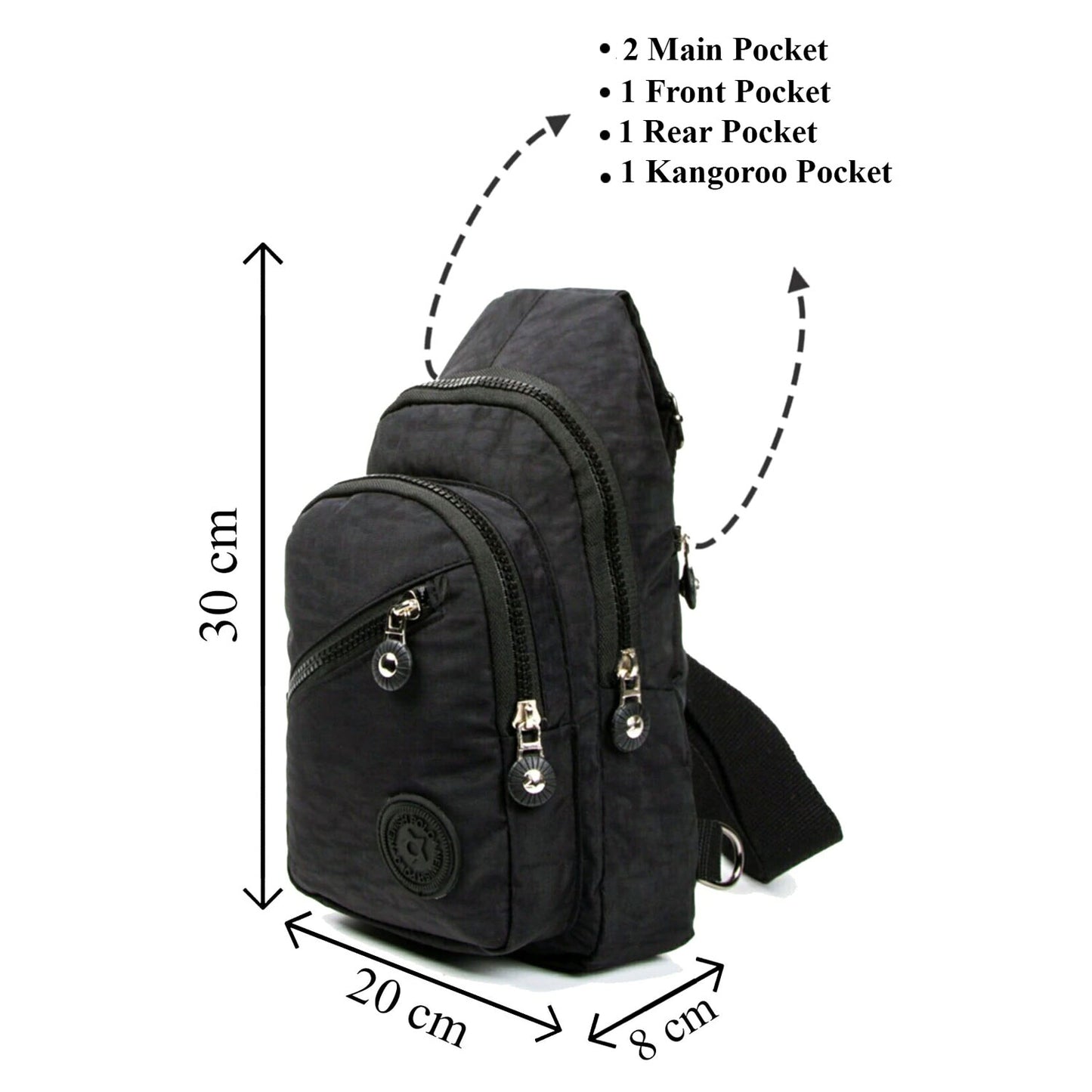 Lederax Krinkıl Kumaş Çapraz Askılı Göğüs Çantası Bodybag Ld51