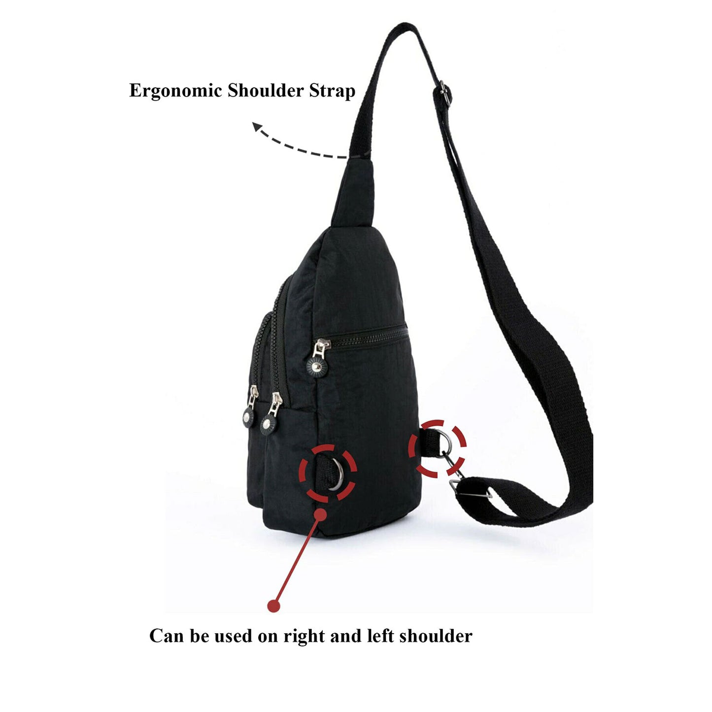 Lederax Krinkıl Kumaş Çapraz Askılı Göğüs Çantası Bodybag Ld51