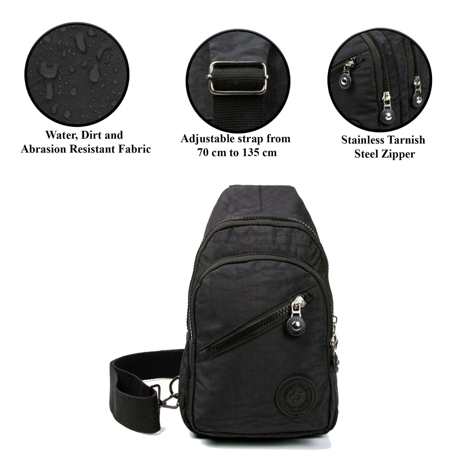 Lederax Krinkıl Kumaş Çapraz Askılı Göğüs Çantası Bodybag Ld51