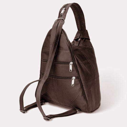 Lederax Hakiki Deri Çok Gözlü Sırt Ve Omuz Çantası LD52