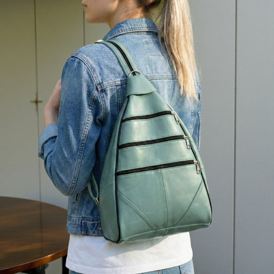 Lederax Hakiki Deri Çok Gözlü Sırt Ve Omuz Çantası LD52