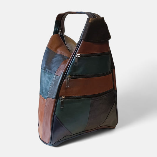 Lederax Hakiki Deri Çok Gözlü Sırt Ve Omuz Çantası LD52 Mat Renkler