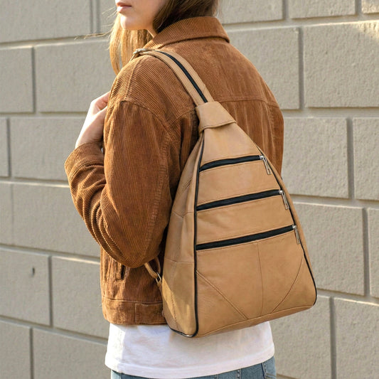 Lederax Hakiki Deri Çok Gözlü Sırt Ve Omuz Çantası LD52