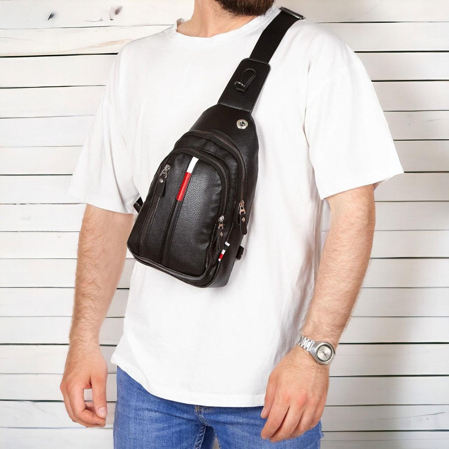 Lederax Suni Deri Çapraz Göğüs Çantası Bodybag LD110