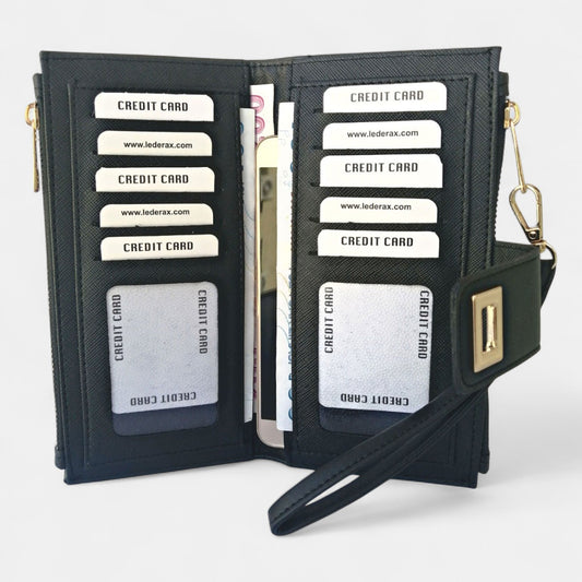 Lederax Suni Deri Kadın Kartlık Cüzdan LD254 Siyah