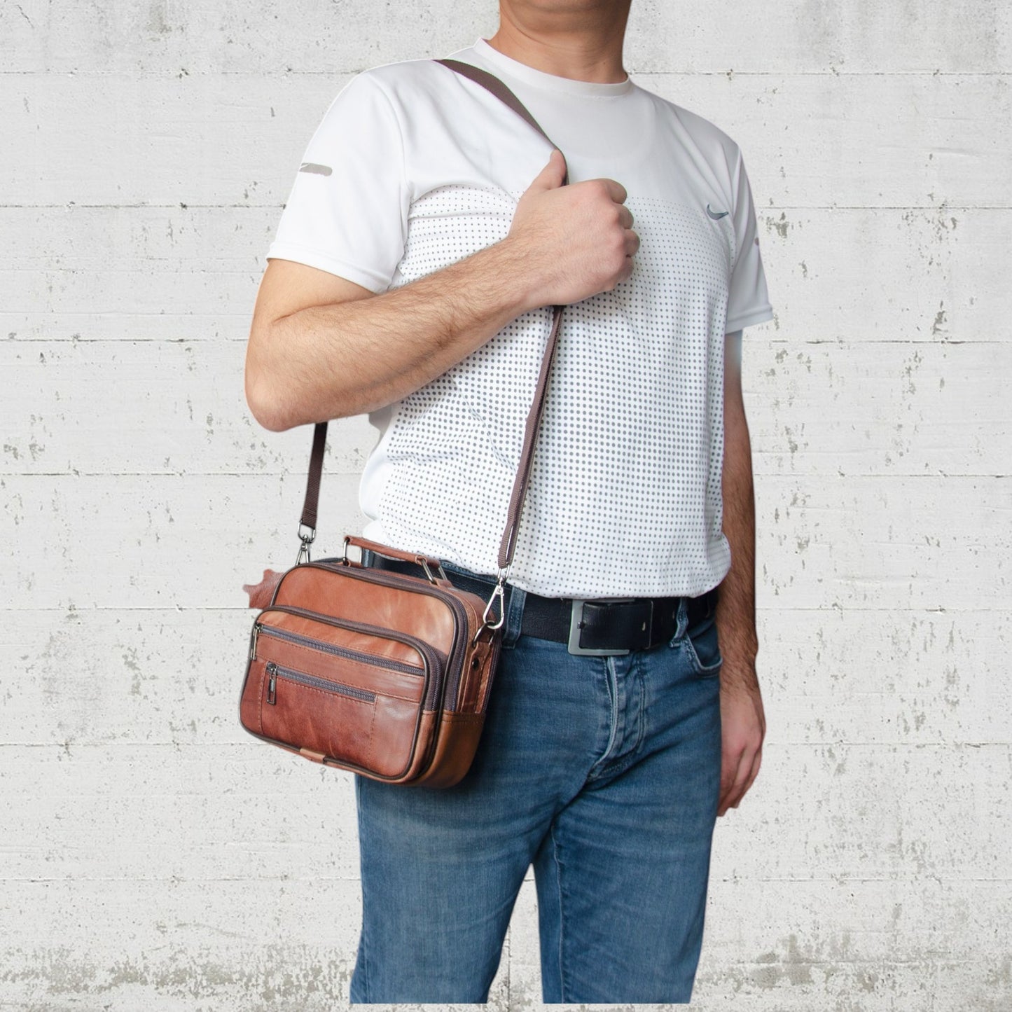 Lederax Hakiki Deri Çelik Kasalı Yatay El Çantası Orta Boy LD256