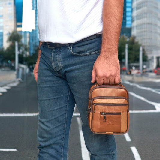 Lederax Deri Çelik Kasalı Dikey El Çantası Küçük Boy LD267