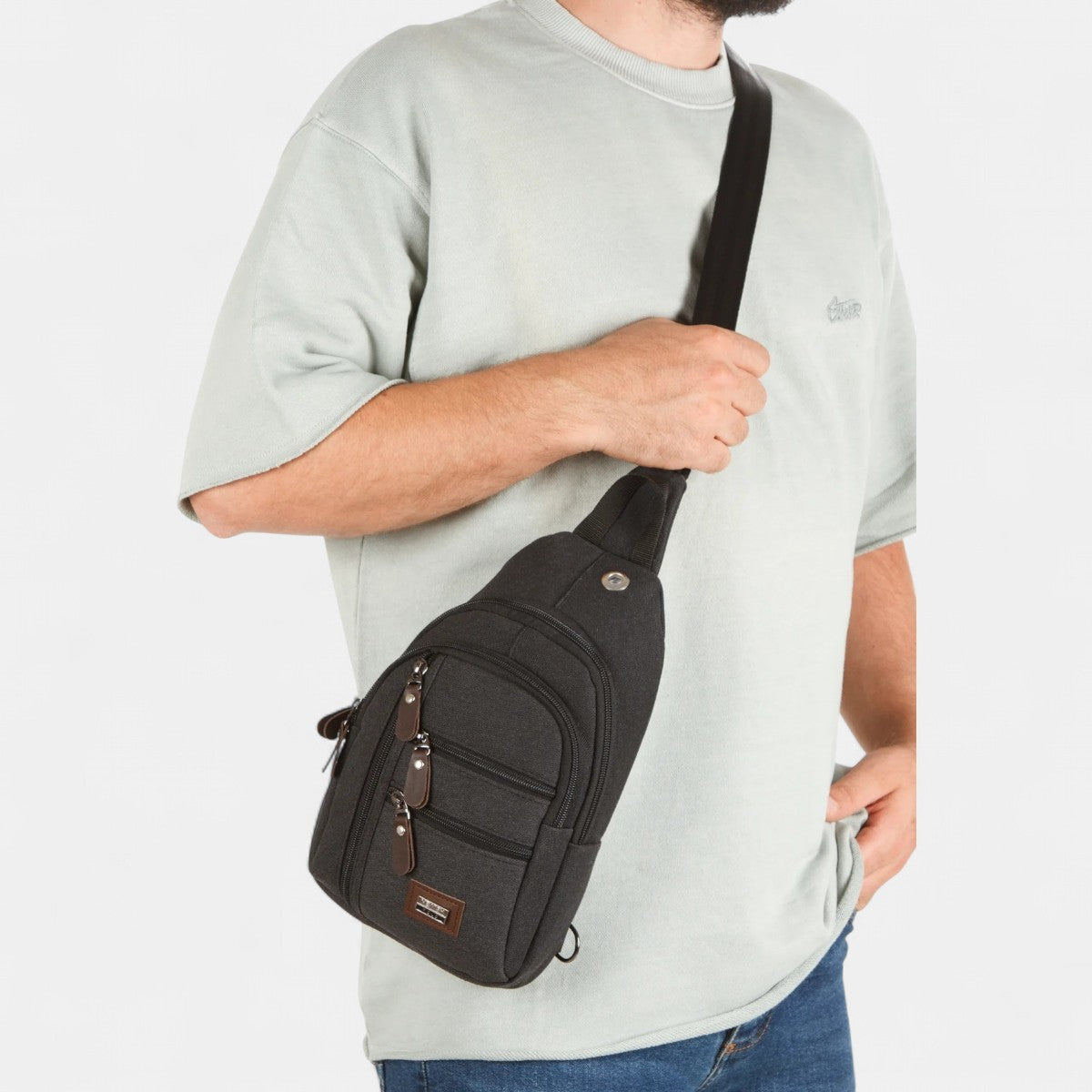 Lederax Çift Taraf Askılı Göğüs Çantası Bodybag LD280