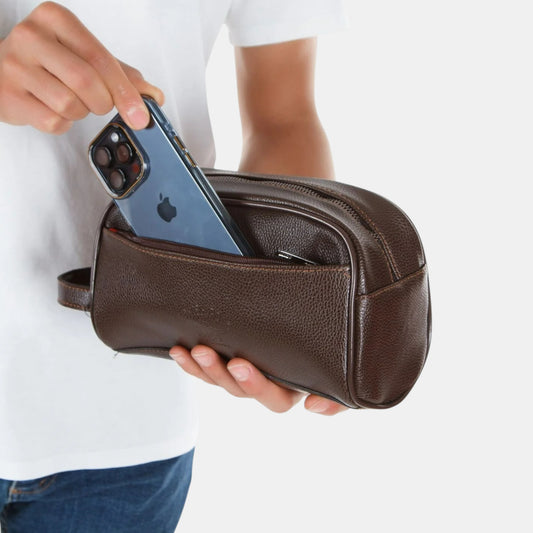 Lederax Suni Deri El Çantası Makyaj Çantası Mekanizmalı Cüzdan LD612