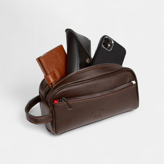 Lederax Suni Deri El Çantası Seyahat Çantası Makyaj Çantası LD310