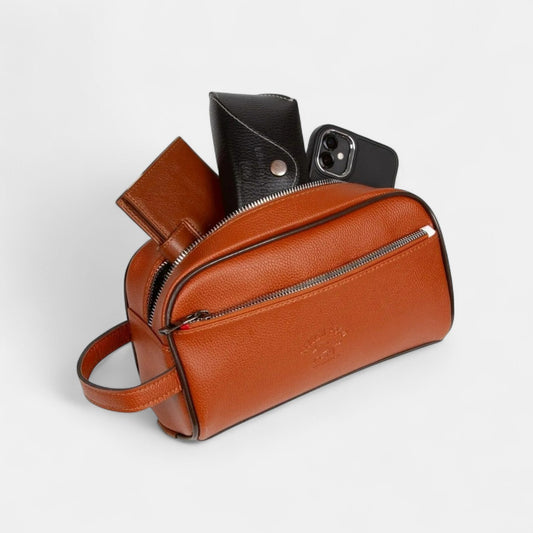 Lederax Suni Deri El Çantası Seyahat Çantası Makyaj Çantası LD310