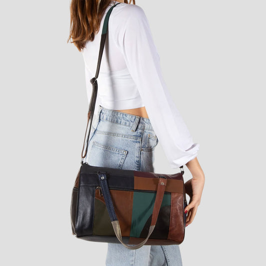 Lederax Hakiki Deri Beş Bölmeli Kadın El ve Omuz Çantası LD332