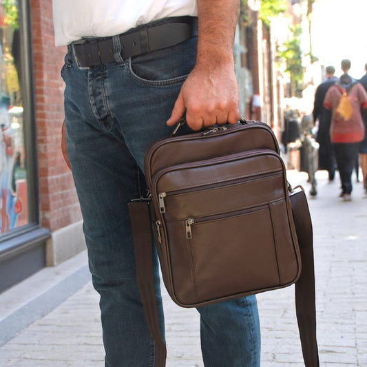 Lederax Hakiki Deri Kasalı El ve Omuz Çantası Battal Boy Dikey LD475