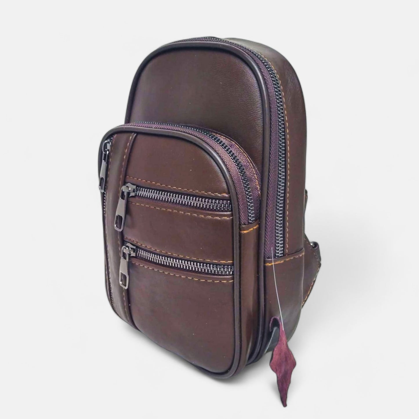 Lederax Hakiki Deri Göğüs Çantası Bodybag LD484 Kahverengi