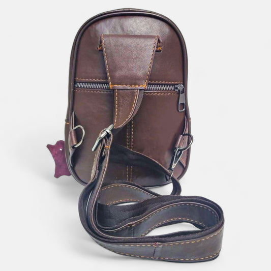 Lederax Hakiki Deri Göğüs Çantası Bodybag LD484 Kahverengi