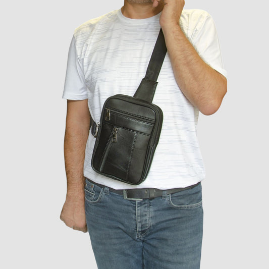 Lederax Hakiki Deri Göğüs Çantası Bodybag LD500