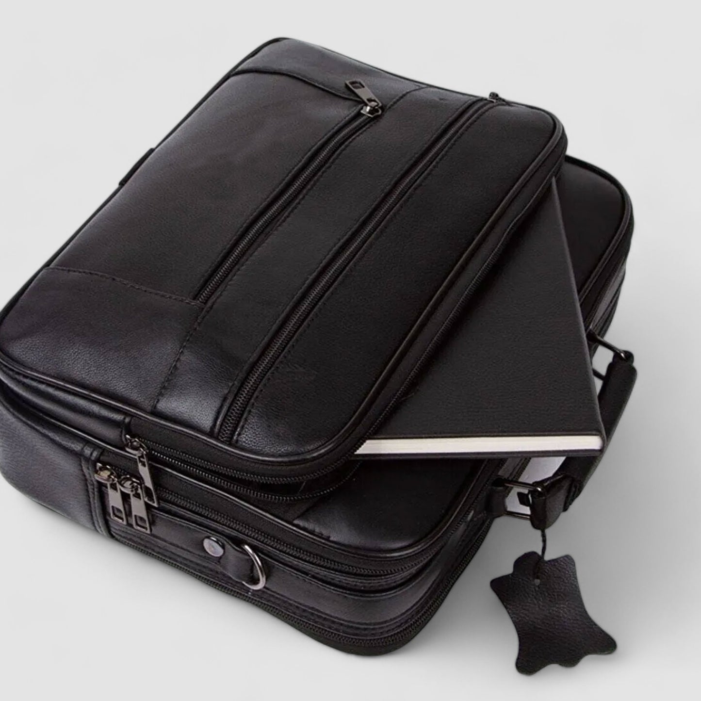 Lederax Hakiki Deri Kasalı El ve Omuz Çantası Battal Boy Yatay LD504