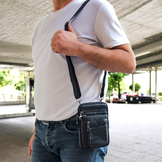 Lederax Hakiki Deri Beş Gözlü Bel ve Omuz Çantası LD516