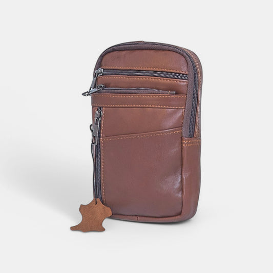 Lederax Hakiki Deri Beş Gözlü Bel ve Omuz Çantası LD516