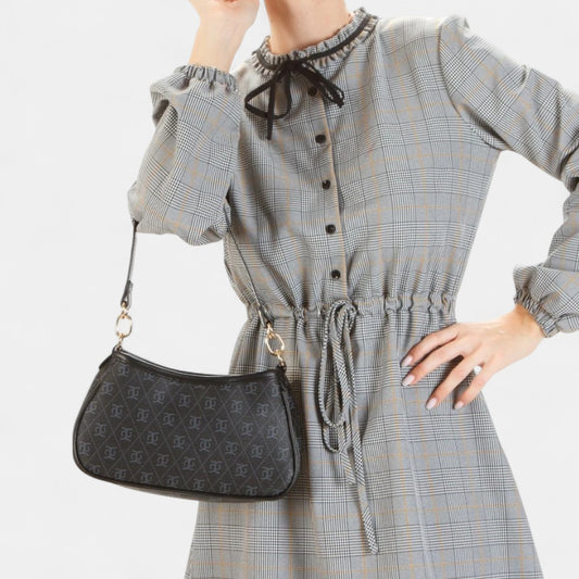 Lederax Suni Deri Baget El ve Omuz Çantası LD578 Siyah