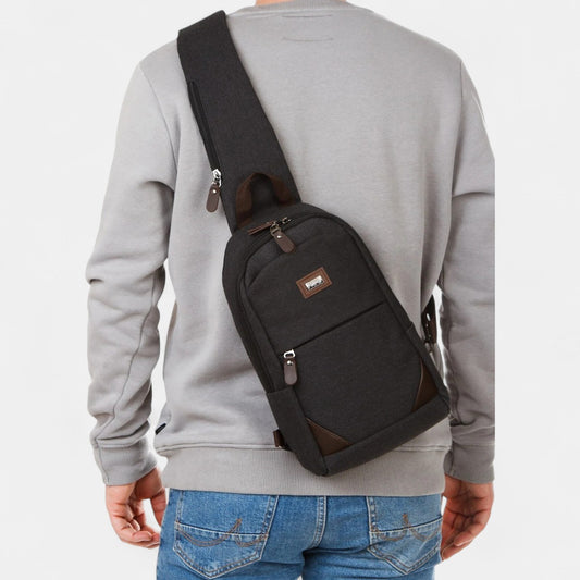 Lederax Kanvas Kumaş Göğüs Çantası Bodybag LD581