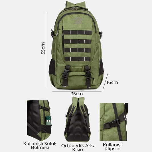 Lederax 50LT Geniş Hacimli Dağcı Çantası Sırt Çantası LD598