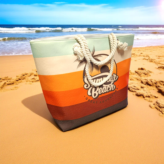 Lederax Fermuarlı Çok Renkli Kadın Plaj Çantası LD609