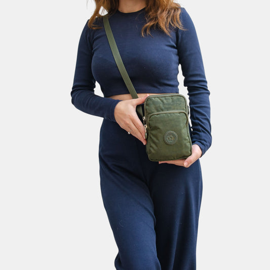 Lederax Krinkıl Kumaş Mini Omuz Çantası Çapraz Çanta LD614