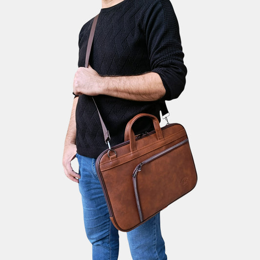 Lederax Suni Deri 15.6 İnç Slim Laptop Çantası LD618