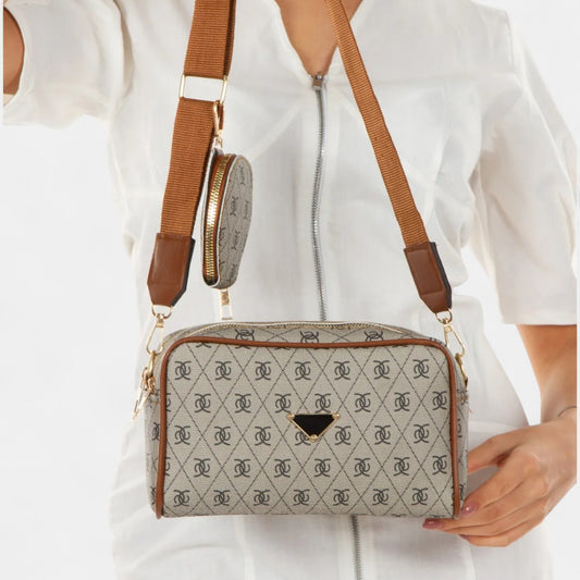 Lederax Suni Kadın Desenli Omuz Çantası LD651