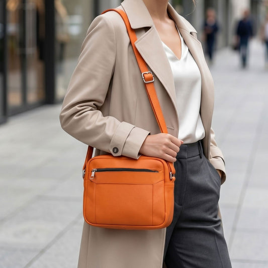 Lederax Hakiki Deri Çok Gözlü Çapraz Postacı Çantası LD654