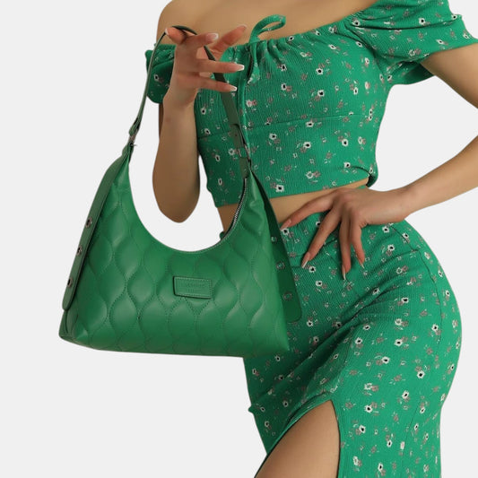 Lederax Kapitone Kadın Kol Çantası LD601 Yeşil