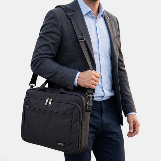 Lederax Siyah Kumaş Evrak ve 15.6 İnç Laptop Çantası LD669