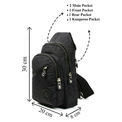 Lederax Krinkıl Kumaş Çapraz Askılı Göğüs Çantası Bodybag Ld51
