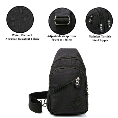 Lederax Krinkıl Kumaş Çapraz Askılı Göğüs Çantası Bodybag Ld51