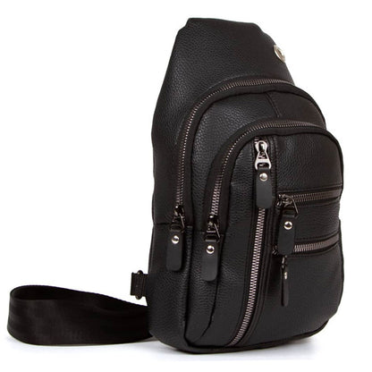 Lederax Suni Deri Çift Taraf Askılı Göğüs Çantası Bodybag LD248