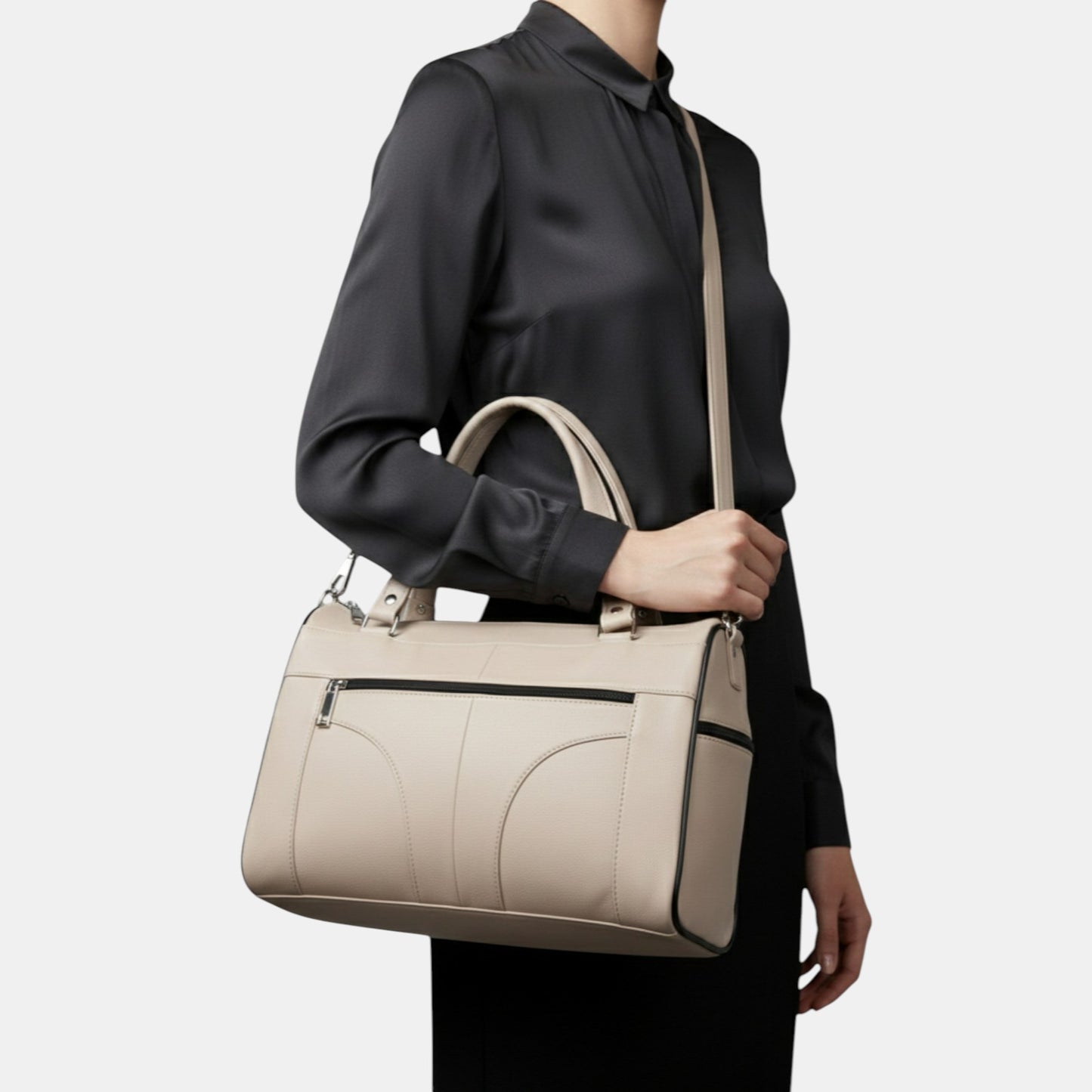 Lederax Hakiki Deri Beş Bölmeli Kadın El ve Omuz Çantası LD332