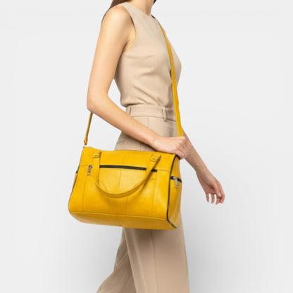 Lederax Hakiki Deri Beş Bölmeli Kadın El ve Omuz Çantası LD332