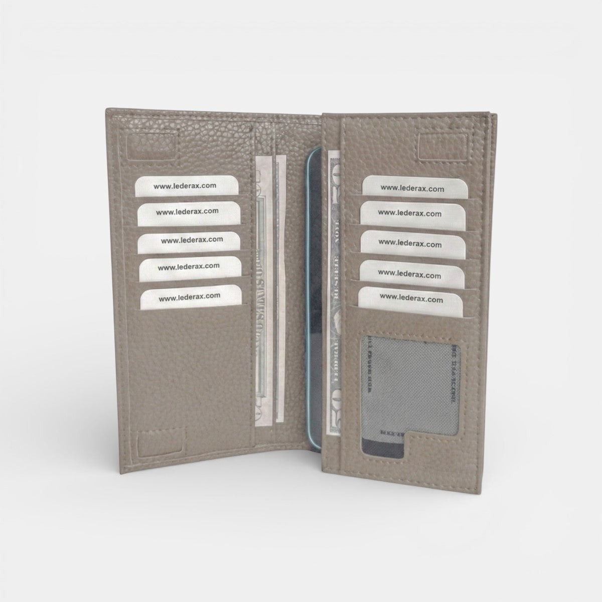 Lederax Telefon Bölmeli Mıknatıslı Portföy Kartlık Uzun Cüzdan LD505