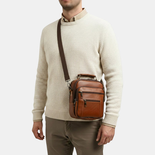 Lederax Hakiki Deri Çelik Kasalı Orta Boy Dikey El Çantası LD507