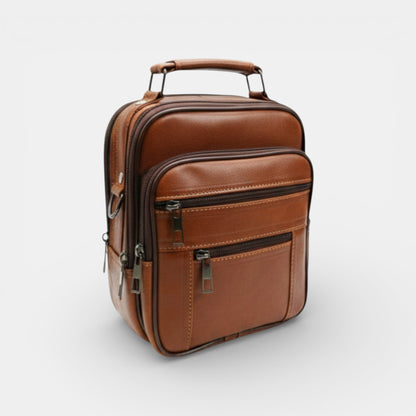 Lederax Hakiki Deri Çelik Kasalı Orta Boy Dikey El Çantası LD507