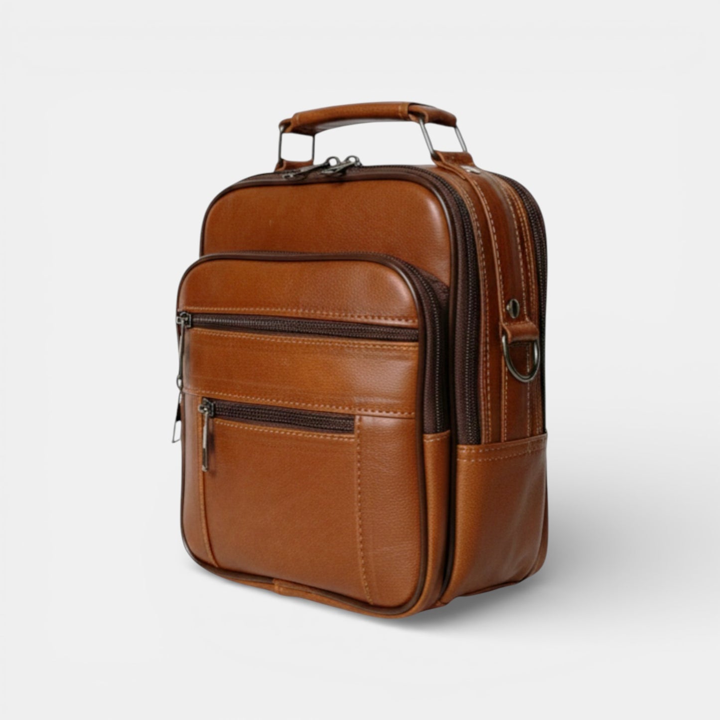 Lederax Hakiki Deri Çelik Kasalı Orta Boy Dikey El Çantası LD507