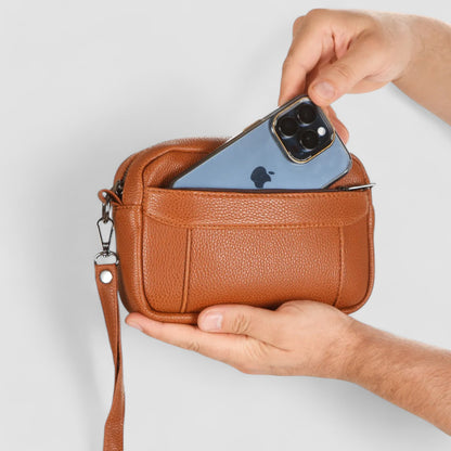 Lederax Suni Deri Erkek Clutch, Kozmetik, Seyahat ve El Çantası LD508