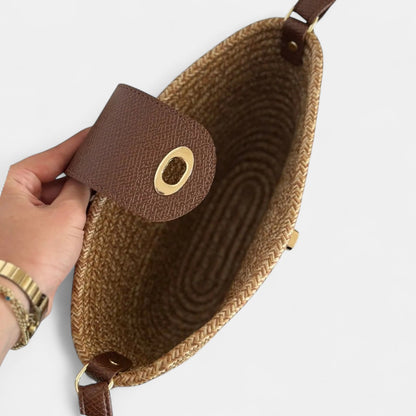 Lederax Hasır Clutch Çanta Omuz Çantası LD587