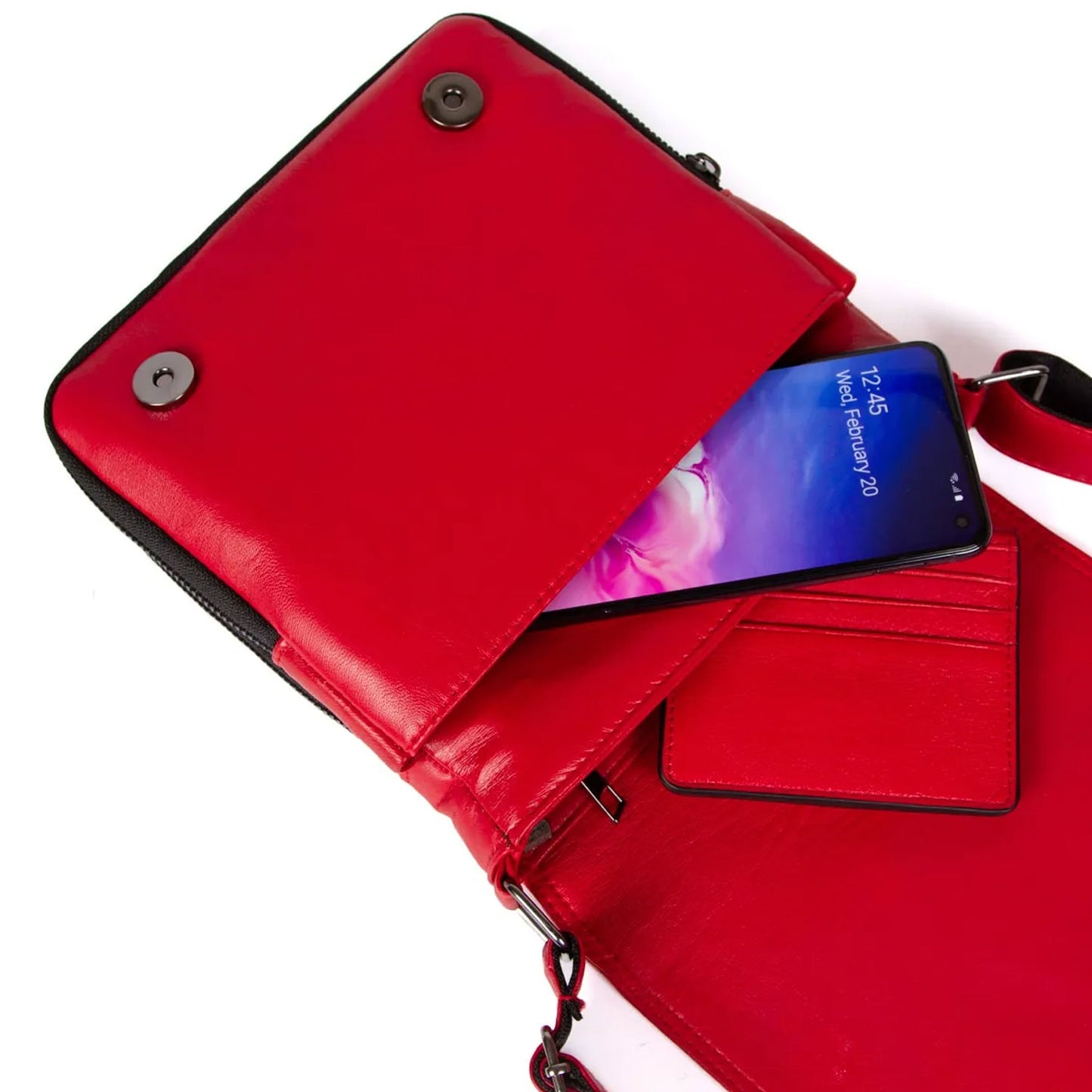 Lederax Hakiki Deri Orta Boy Omuz Çantası Postacı Çantası LD591 Kırmızı